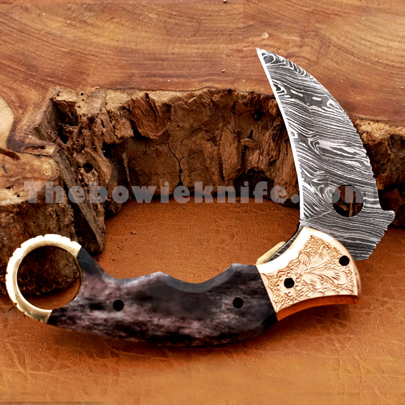 Karambit Folding Knife - Damascus Pocket Knife FK-028