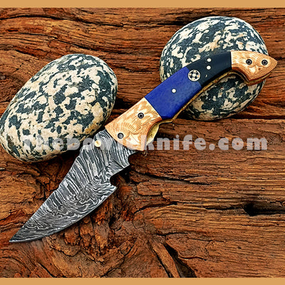 Damascus Steel Folding Pocket Knife FK-044