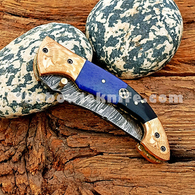 Damascus Steel Folding Pocket Knife FK-044