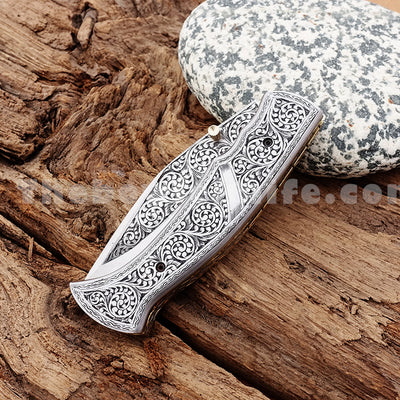 Best Folding Knife Hand Engraved Pocket Knife FK-038