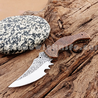 Engraved Folding Pocket Knife Steel Blade FK-030
