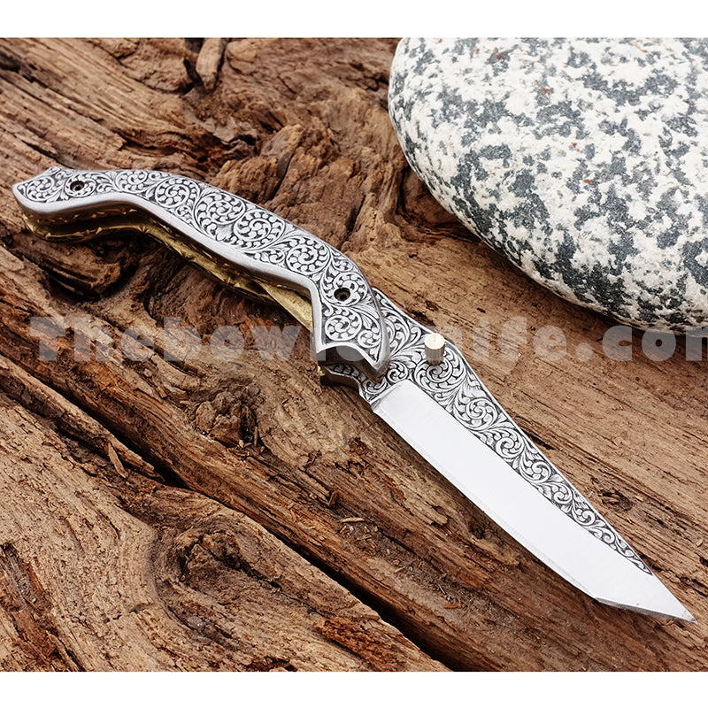 Hand Engraved Folding Pocket Knife FK-040
