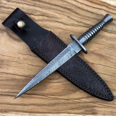 Damascus dagger knife