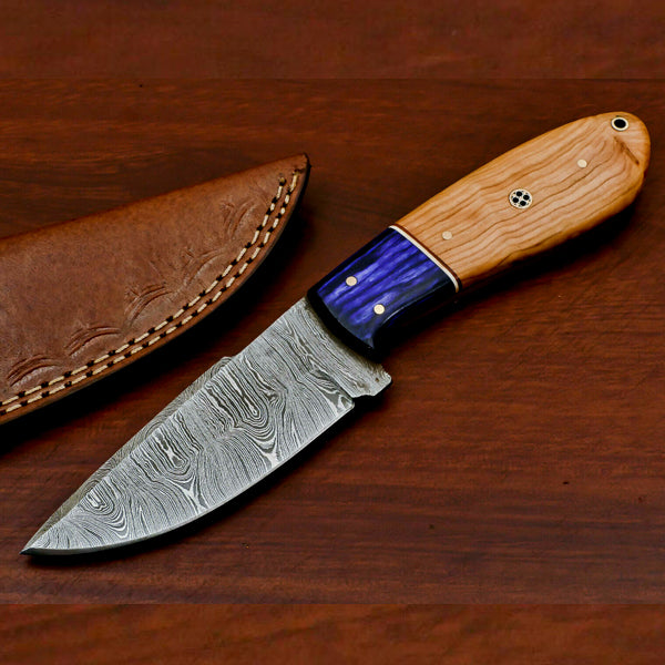 5 Pieces Offer Fix Blade Handmade Damascus Skinning Knife SK-06